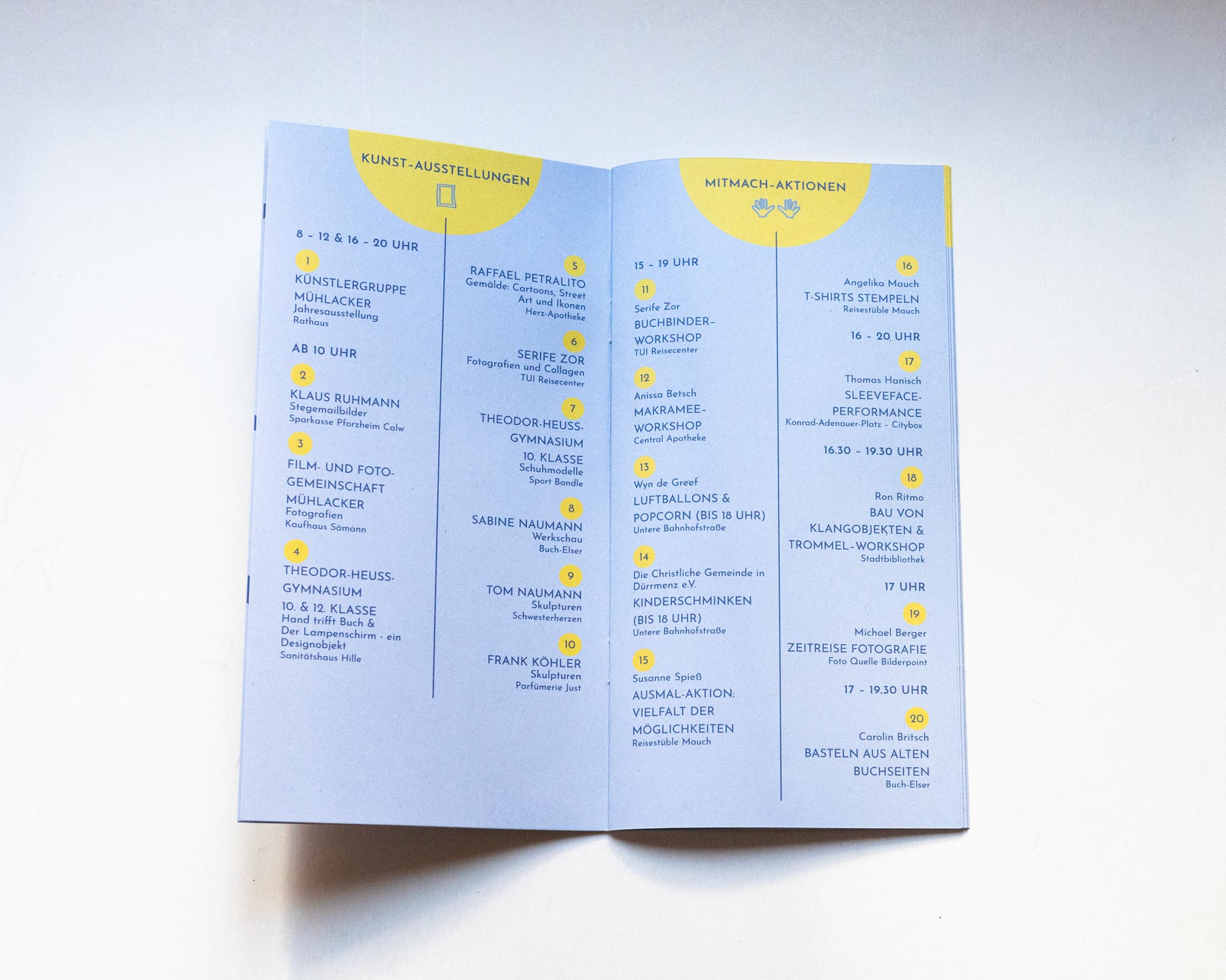 Broschüre aufgeklappt