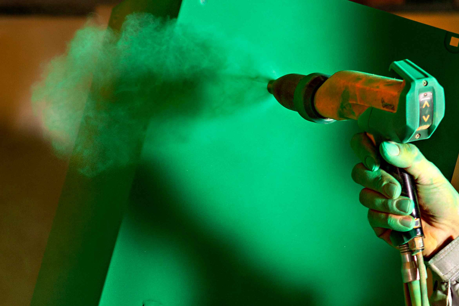 Pulverbeschichtung grün