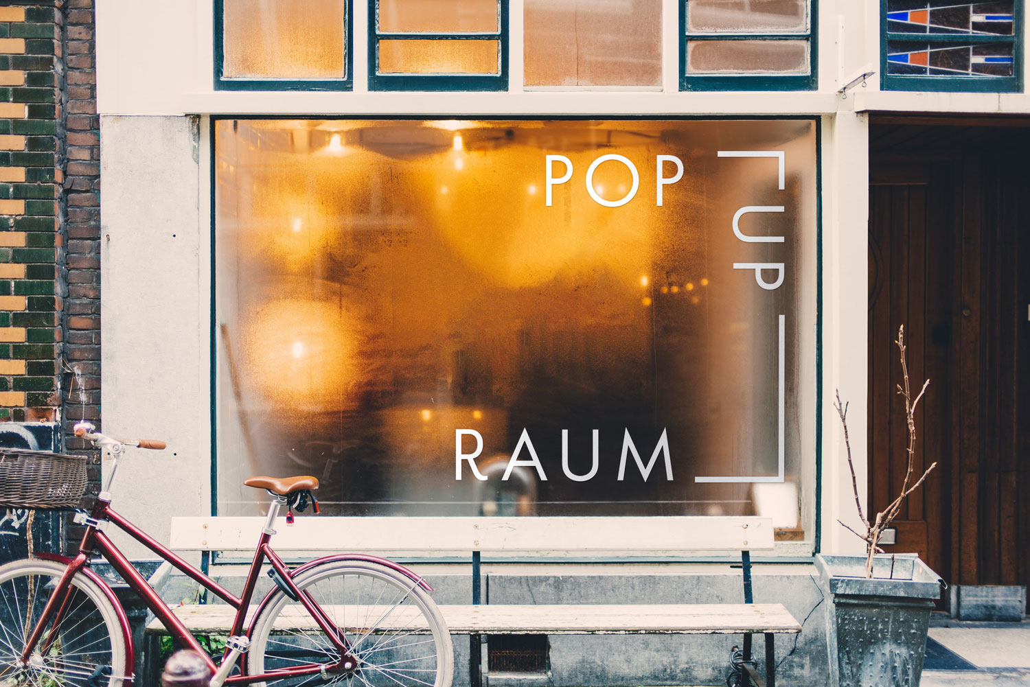 Schaufenster Beschriftung Pop Up Raum